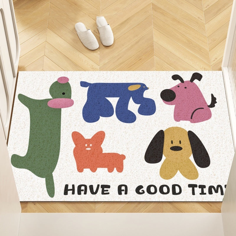 Cute Cartoon Pets Welcome Rug — Colorful Anti-Slip Floor Mat