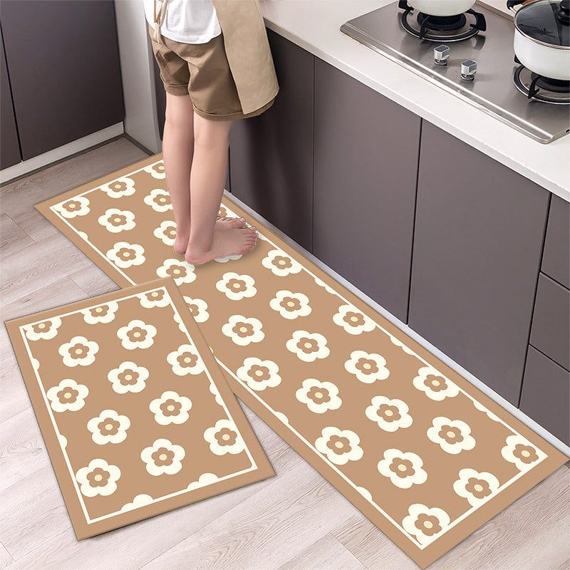 Daisy Floral Kitchen Mat — Non-Slip Washable Floor Mat