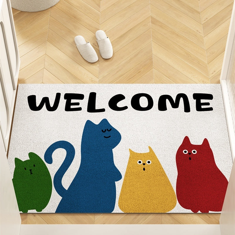 Cute Cartoon Pets Welcome Rug — Colorful Anti-Slip Floor Mat