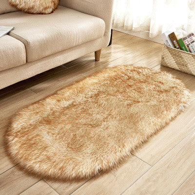 Oval Wool-Like Nordic Rug – Ultra-Soft Faux Fur Comfort
