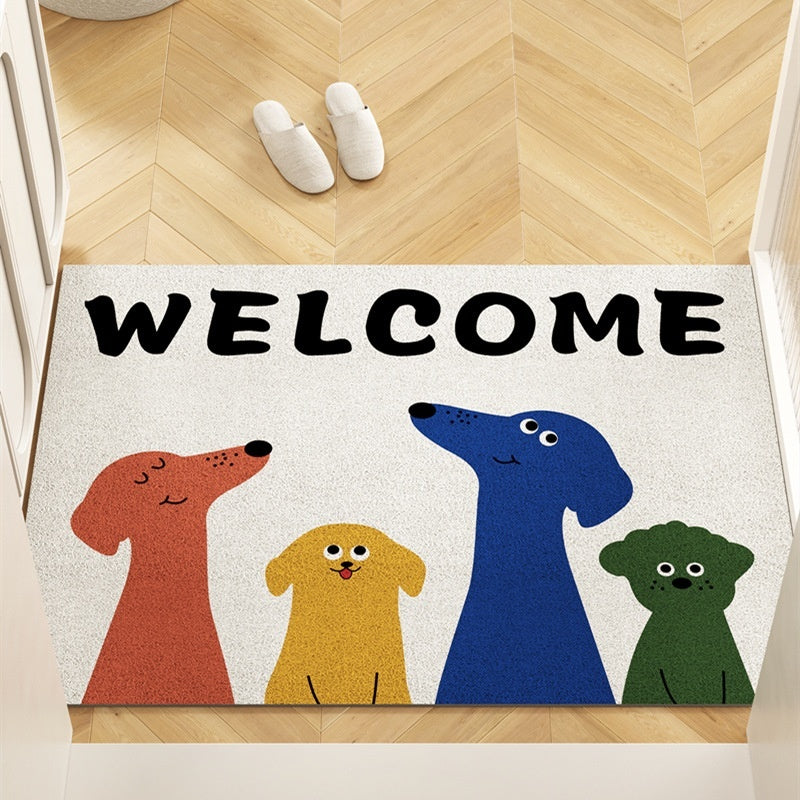 Cute Cartoon Pets Welcome Rug — Colorful Anti-Slip Floor Mat