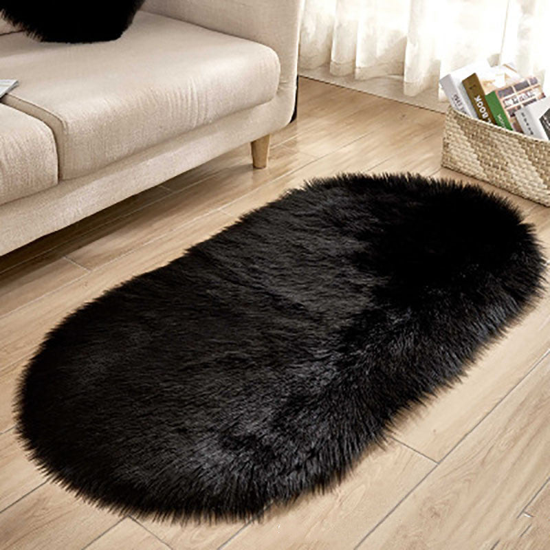 Oval Wool-Like Nordic Rug – Ultra-Soft Faux Fur Comfort