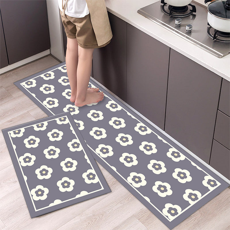 Daisy Floral Kitchen Mat — Non-Slip Washable Floor Mat