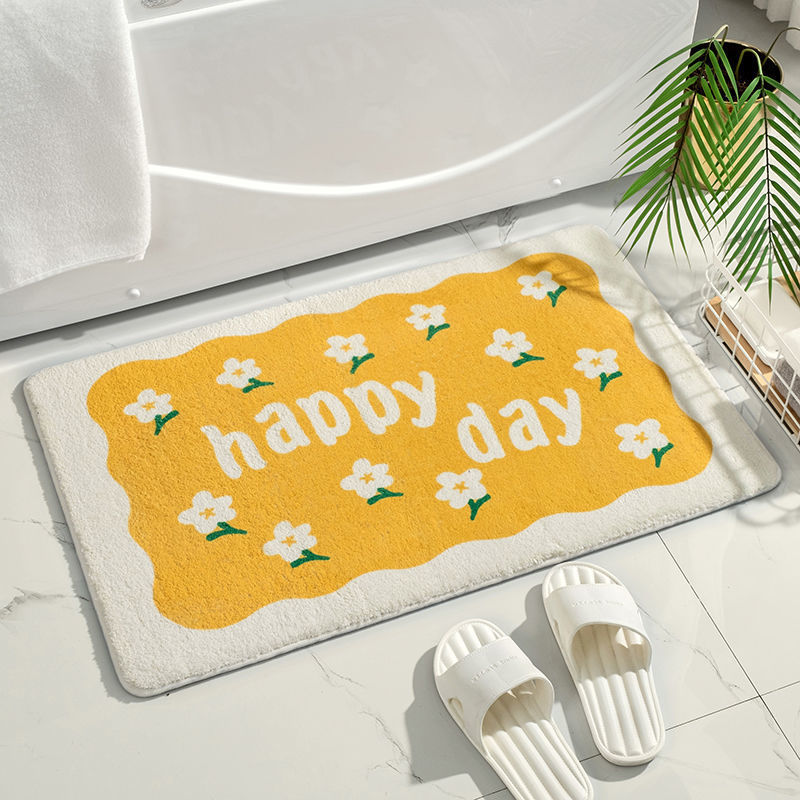 Cute Soft Doormat — Sweet Strawberry & Happy Day Floral Rug