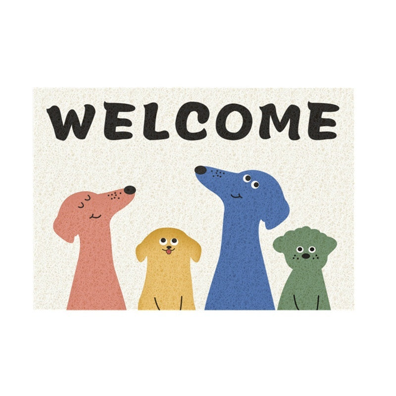 Cute Cartoon Pets Welcome Rug — Colorful Anti-Slip Floor Mat