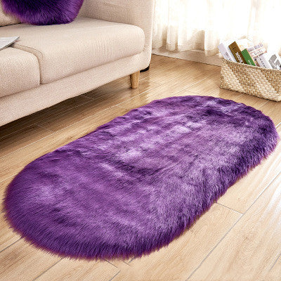 Oval Wool-Like Nordic Rug – Ultra-Soft Faux Fur Comfort