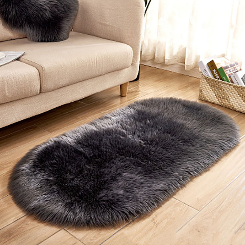 Oval Wool-Like Nordic Rug – Ultra-Soft Faux Fur Comfort