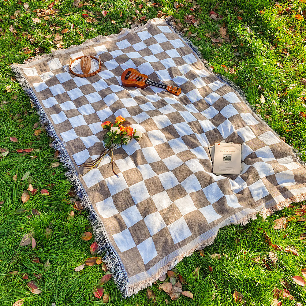 Boho Outdoor & Indoor Rug — Soft Woven Picnic Blanket