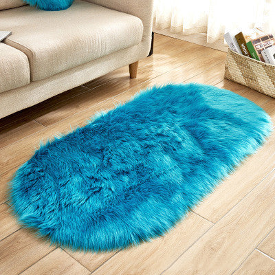 Oval Wool-Like Nordic Rug – Ultra-Soft Faux Fur Comfort