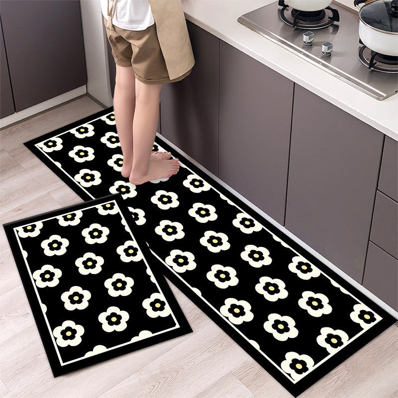 Daisy Floral Kitchen Mat — Non-Slip Washable Floor Mat