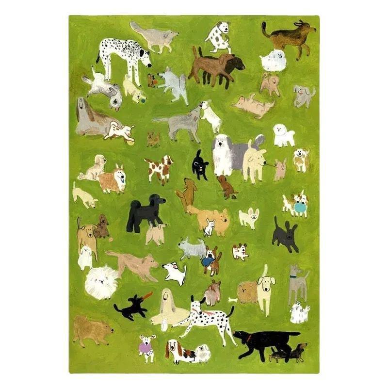 Dog Park Plush Doormat — Cute Animal Imitation Cashmere Rug