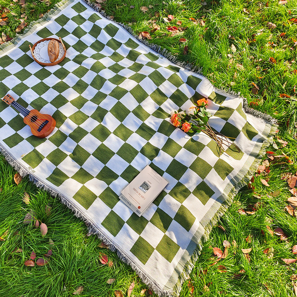 Boho Outdoor & Indoor Rug — Soft Woven Picnic Blanket