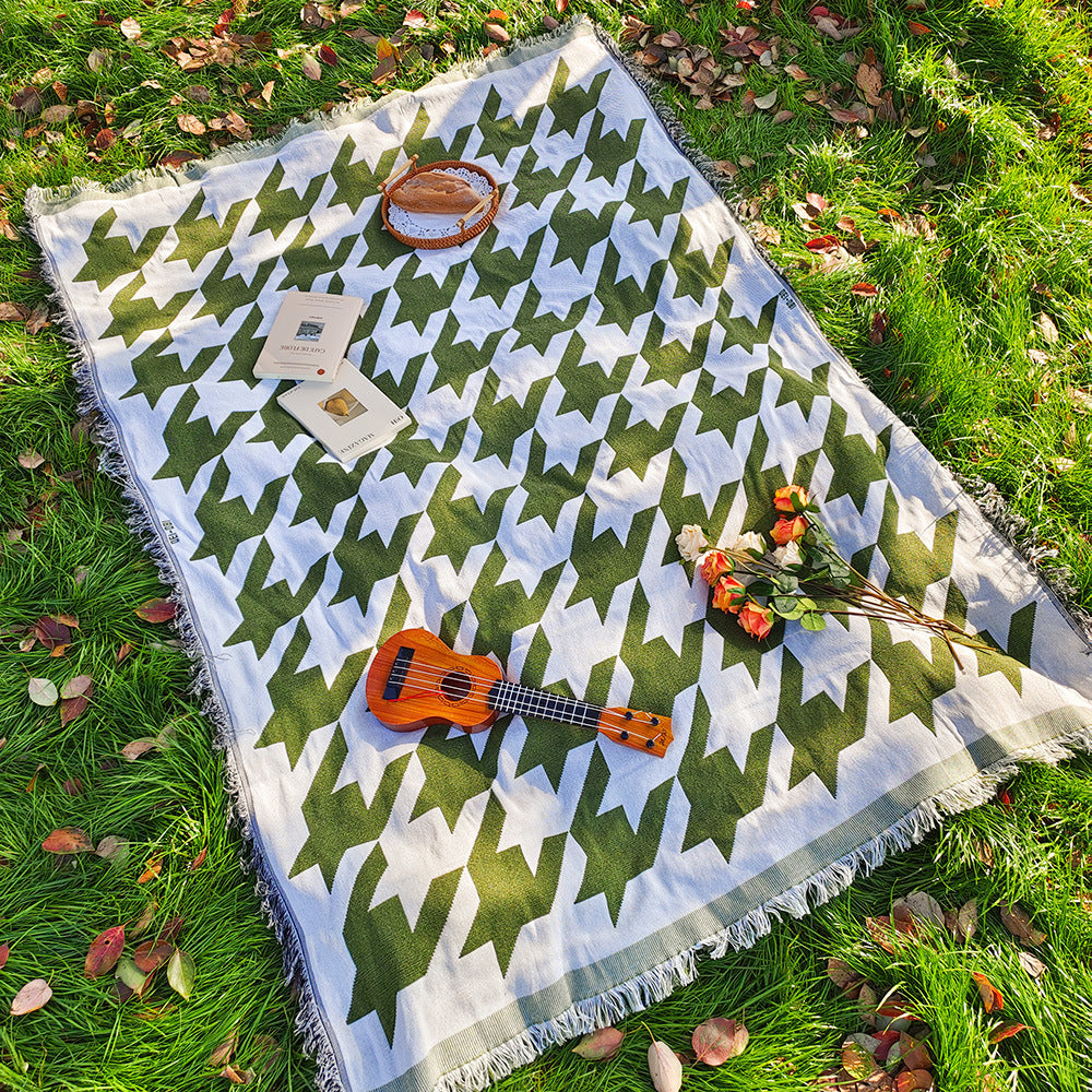 Boho Outdoor & Indoor Rug — Soft Woven Picnic Blanket