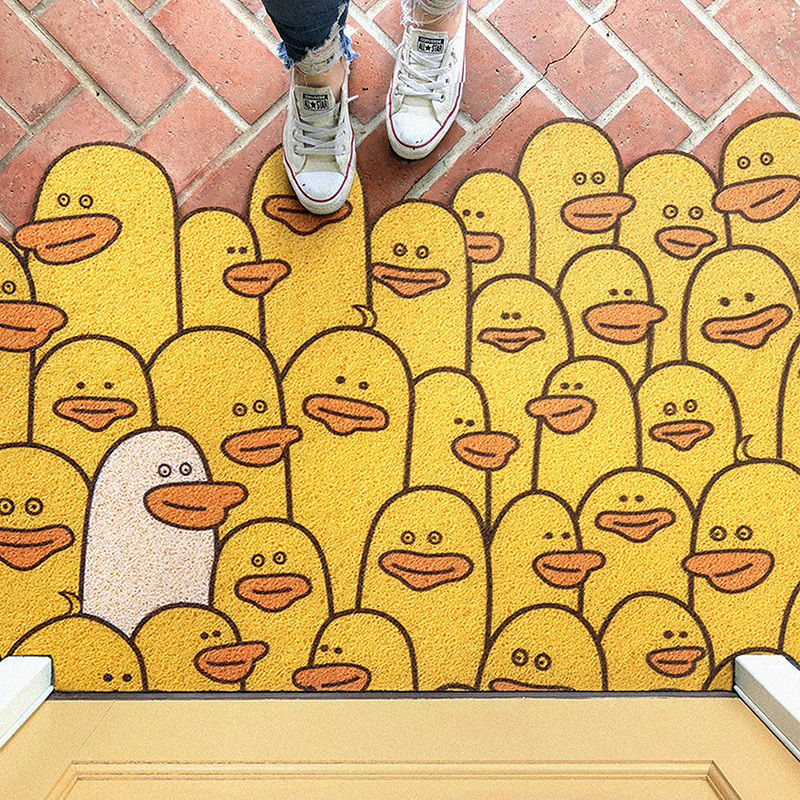Cute Cartoon Duck Doormat — Soft Crystal Velvet Non-Slip Mat