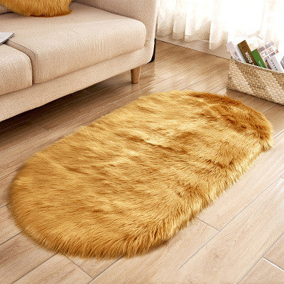 Oval Wool-Like Nordic Rug – Ultra-Soft Faux Fur Comfort
