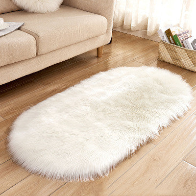 Oval Wool-Like Nordic Rug – Ultra-Soft Faux Fur Comfort