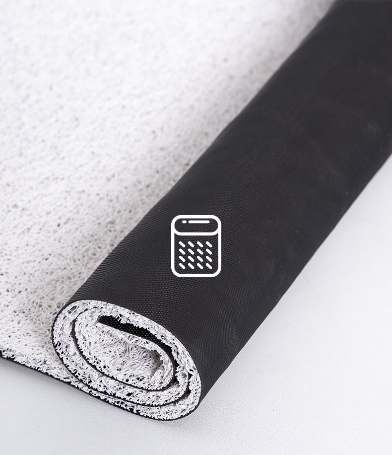 Checkerboard Flower Doormat — Retro Floral Non-Slip Rug