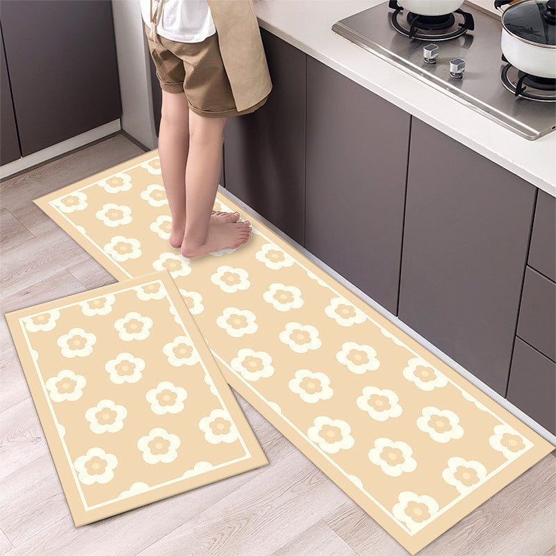 Daisy Floral Kitchen Mat — Non-Slip Washable Floor Mat