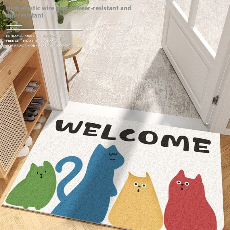Cute Cartoon Pets Welcome Rug — Colorful Anti-Slip Floor Mat