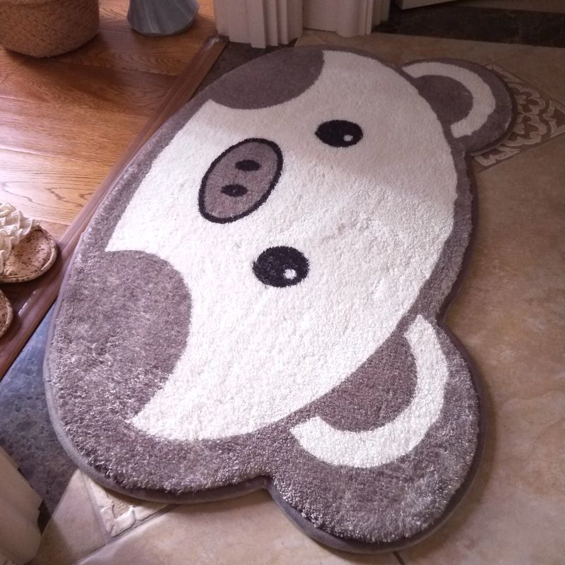 Cute Animal Doormat — Cat & Pig Plush Non-Slip Rug