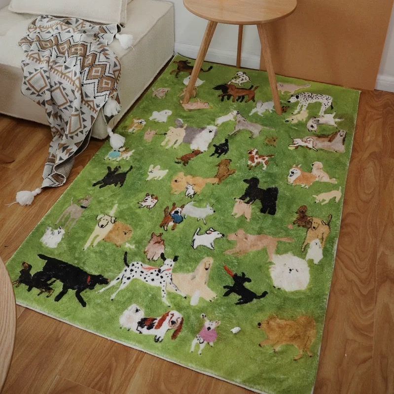 Dog Park Plush Doormat — Cute Animal Imitation Cashmere Rug