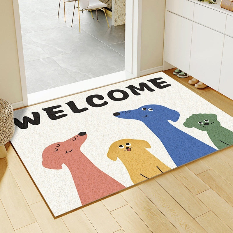 Cute Cartoon Pets Welcome Rug — Colorful Anti-Slip Floor Mat