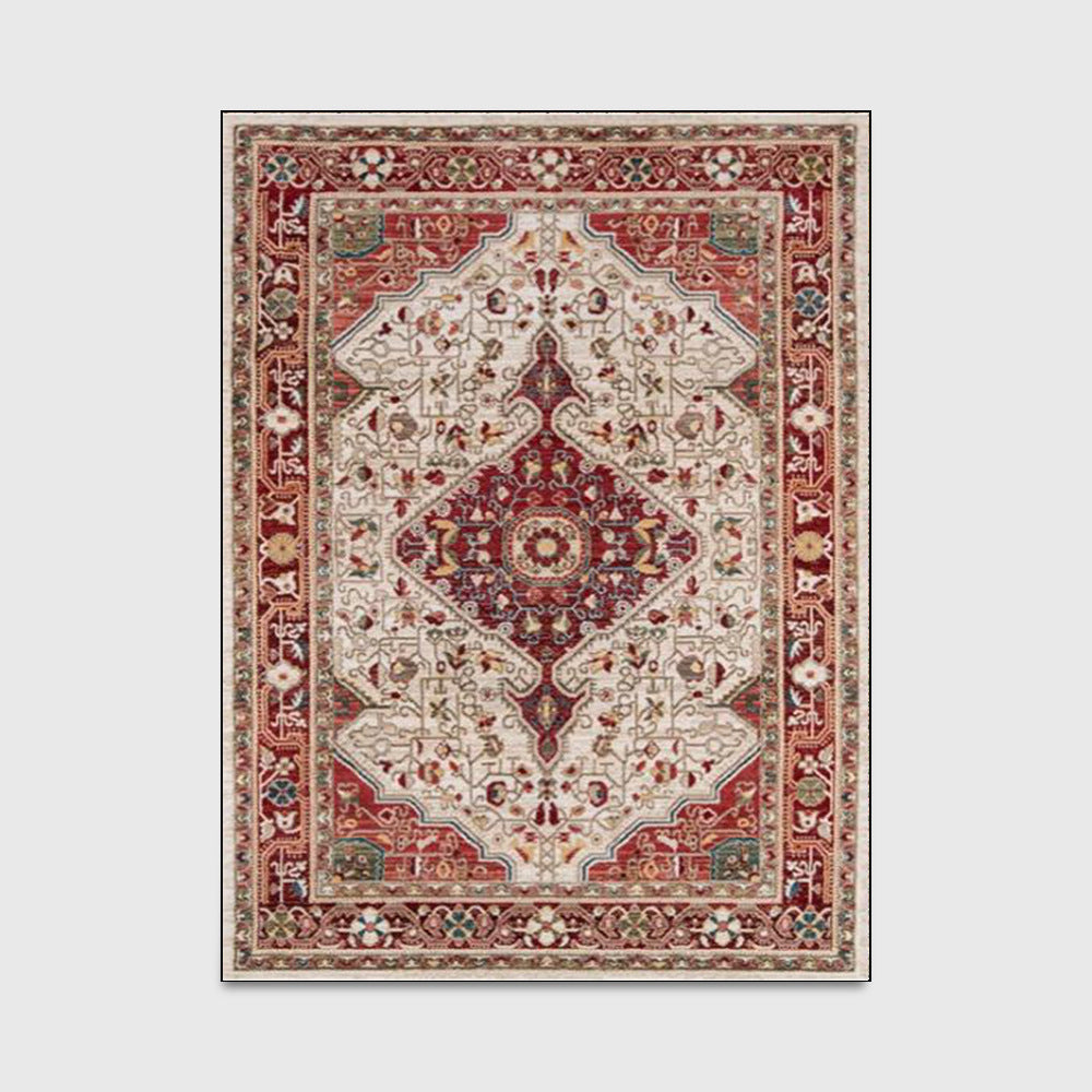 Full pattern view of Nordic printed rug showing ornamental details